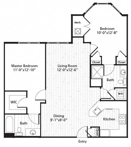 Apartment D105 floorplan